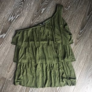 Medium olive ruffle one shoulder by Windsor